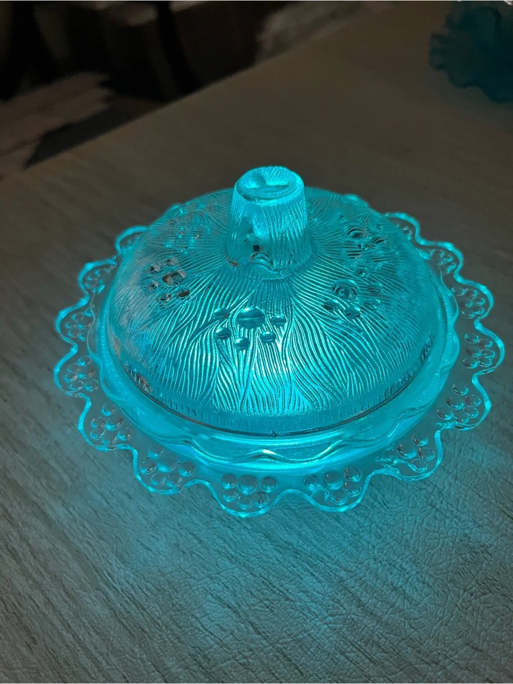 Vintage Clear Glass Butter Dish Fairy Lamp | Ribbed Glass Design